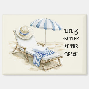 Blau Weiß Strandsonnenschirm Magnet