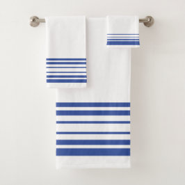 Blau-Weiß-Streifen akzentriert Badhandtuch Set
