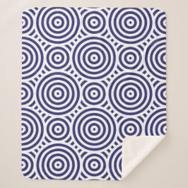 Blau-Weiß-stylisches geometrisches Muster Sherpadecke