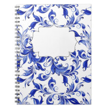 Blau-Weiß-Swirl Elegant Vintag anpassbar