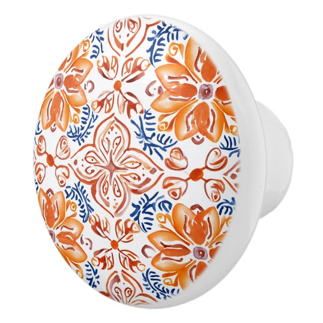 Blau-Weiß-Tile Keramikknauf (Rechts)