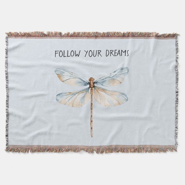 Blau Weiß Traum Libelle Geburtstag Decke (Vorderseite)