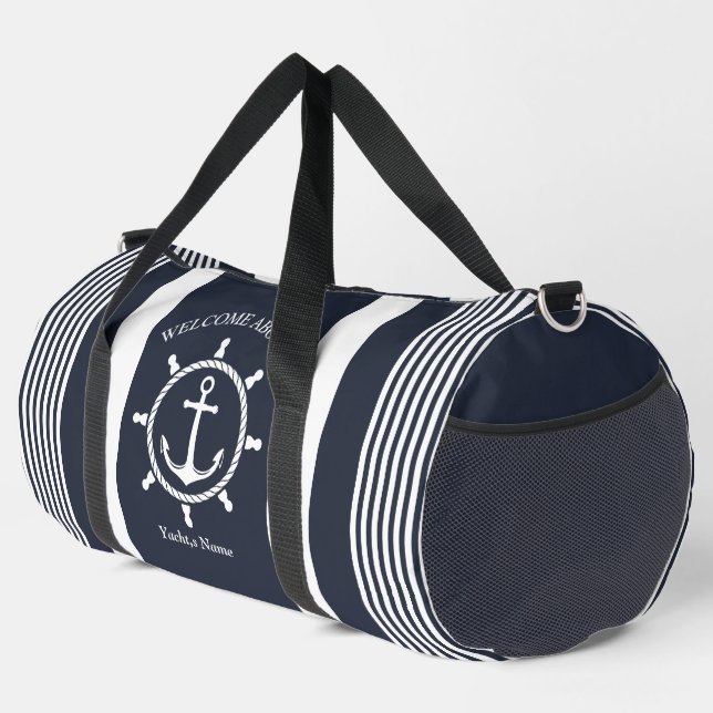 Blau-weiß und blau-weiß gestreift mit Anchor Duffle Bag (Rechte Ecke)