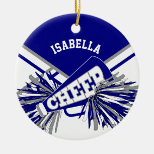 Blau, Weiß und Grau für einen Cheerleader 📣 💖 Keramik Ornament