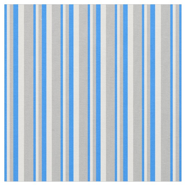 Blau, Weiß und Grau Muster Stoff (Nahaufnahme)