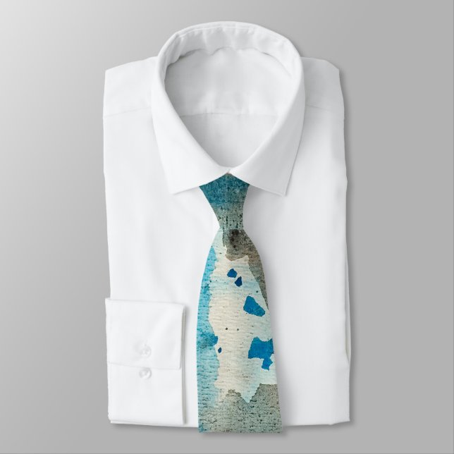 Blau, Weiß und Schwarz Krawatte (Gebunden)