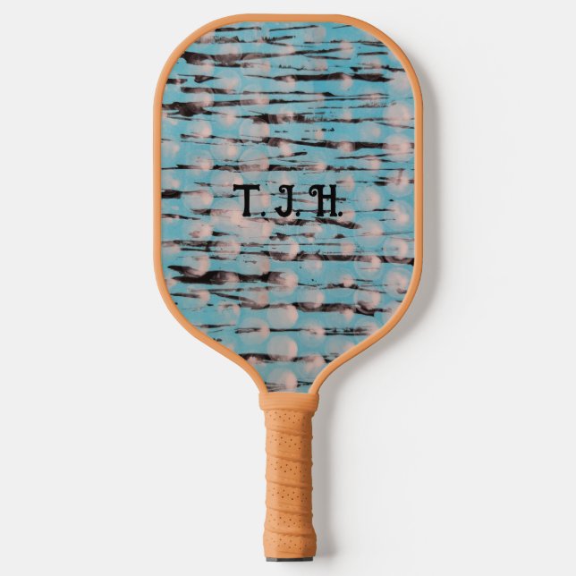 Blau, Weiß und Schwarz Pickleball Schläger (Vorderseite)
