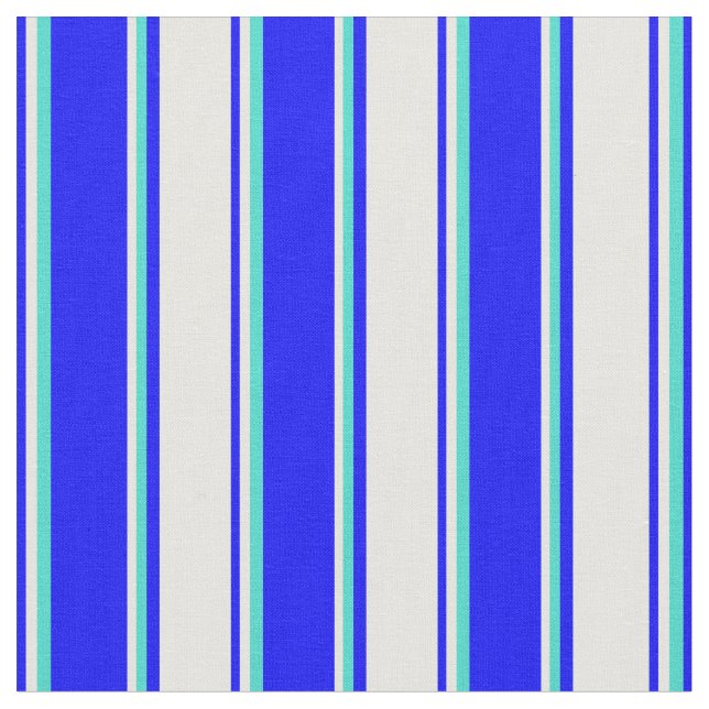 Blau, Weiß und Türkis farbiges Muster Stoff (Nahaufnahme)