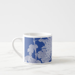 Blau Weiß Vintag Chinoiserie Blumenmuster Espressotasse