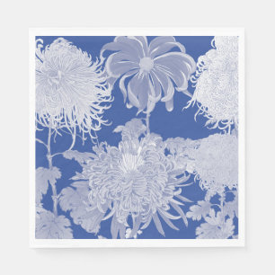 Blau Weiß Vintag Chinoiserie Blumenmuster Serviette