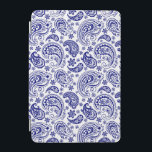 Blau-Weiß-Vintages Blumenmuster iPad Mini Hülle<br><div class="desc">Navy blaue und weiße Vintage Blumenpaisley-Muster.</div>