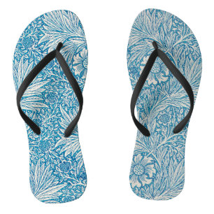 Blau-Weiß-Ziermuster Flip Flops