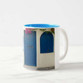 BLAU - WEISS ZWEIFARBIGE TASSE