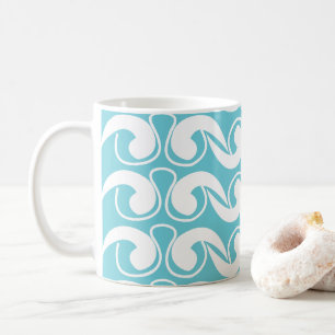 Blau Weiße Abstraktion Kaffeetasse