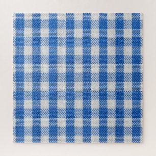 Blau-weiße ausgekleidete Esskleider. Puzzle