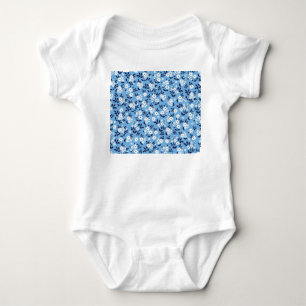 Blau, weiße Blume: Vintag Baby Strampler