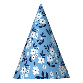 Blau, weiße Blume: Vintag Partyhütchen