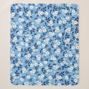 Blau, weiße Blume: Vintag Sherpadecke
