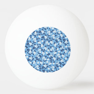 Blau, weiße Blume: Vintag Tischtennisball