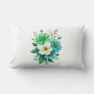 Blau Weiße Blumen Bouquet-57453 Lendenkissen