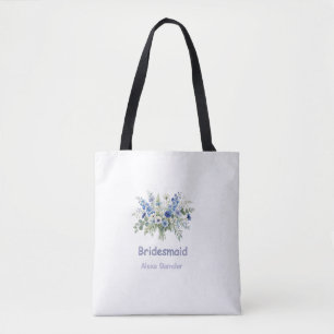 blau weiße Blumen Brautjungfer Name lila modern tr