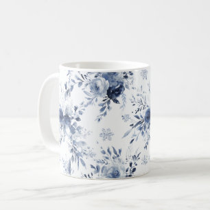 Blau Weiße Blumen Kaffeetasse