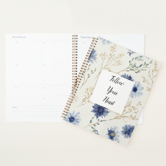 Blau Weiße Blumen   Planer (Anzeige)
