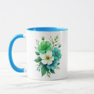 Blau-Weiße Blumenbouquet-57453 Tasse