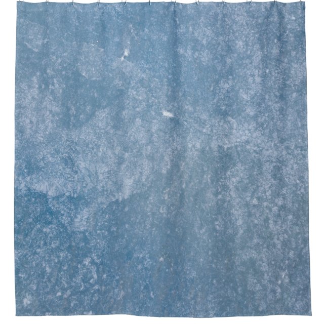 Blau-weiße Blumentextilien Duschvorhang (Vorderseite)