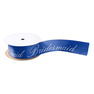 Blau-weiße Brautjungfer-Schleife Satinband