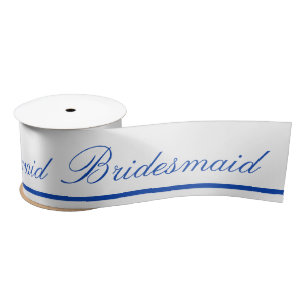 Blau-weiße Brautjungfer-Schleife Satinband