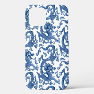 Blau-weiße Chinoiserie-Drache  iPhone 12 Pro Hülle