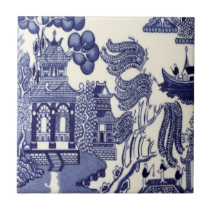 Blau-weiße Chinoiserie  Fliese