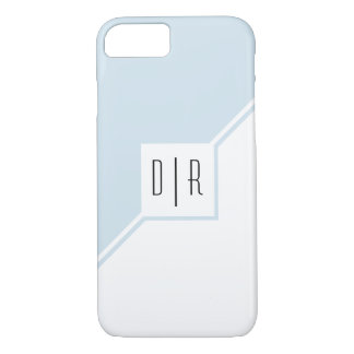 Blau, weiße Dreiecke, monogramm moderne geometrisc Case-Mate iPhone Hülle