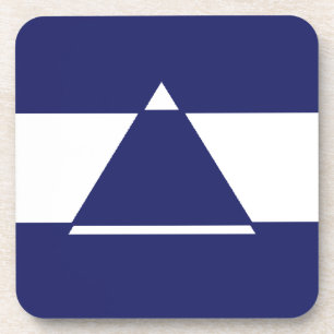 Blau-weiße Dreiecksform Getränkeuntersetzer