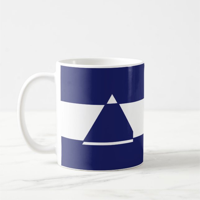 Blau-weiße Dreiecksform Kaffeetasse (Links)