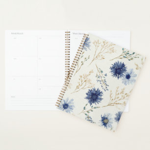 Blau Weiße Floral Planer