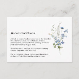 Blau-weiße florale Verschlusskarte Begleitkarte