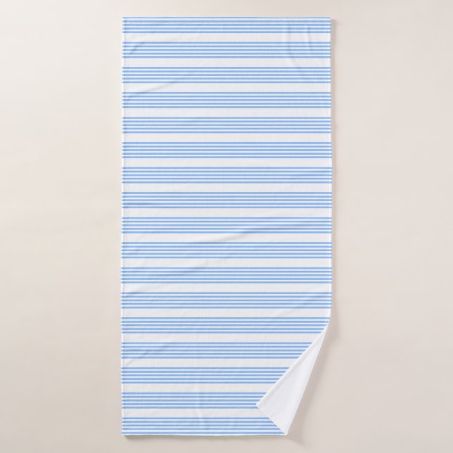 Blau-weiße Fünf-Streifen-Muster Badehandtuch (Badehandtuch)