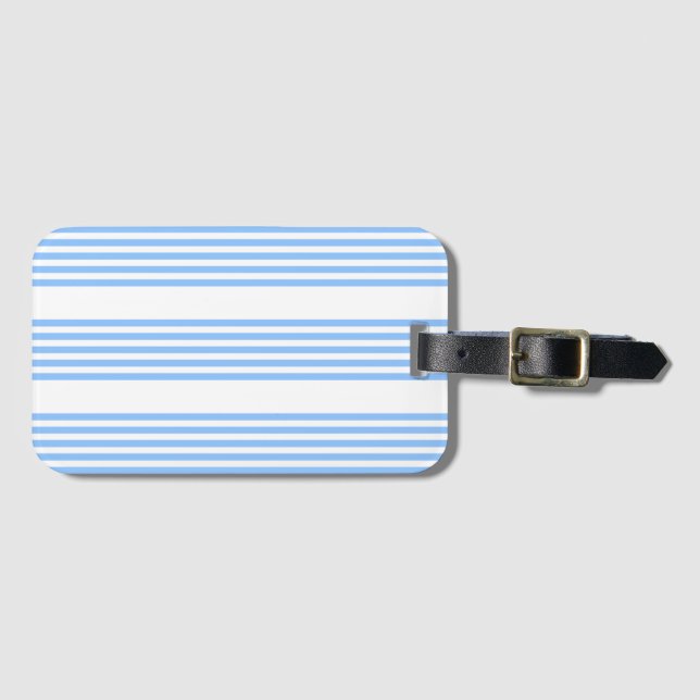 Blau-weiße Fünf-Streifen-Muster Gepäckanhänger (Vorderseite (Horizontal))
