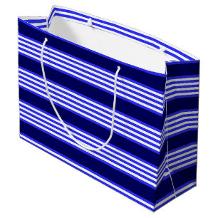 Blau-weiße Fünf-Streifen-Muster Große Geschenktüte