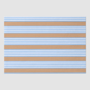 Blau-weiße Fünf-Streifen-Muster mit Bräune Seidenpapier