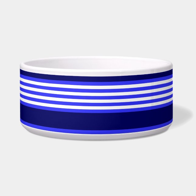 Blau-weiße Fünf-Streifen-Muster Napf (Vorderseite)