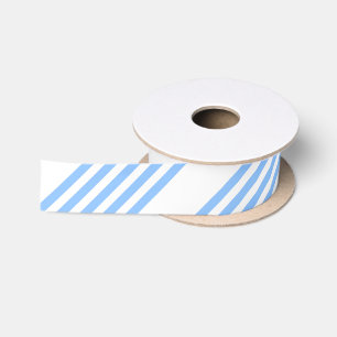 Blau-weiße Fünf-Streifen-Muster Satinband
