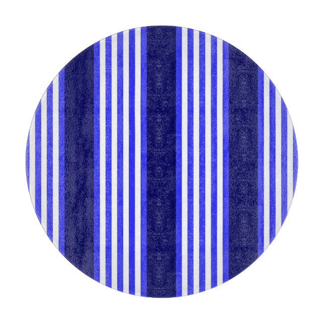 Blau-weiße Fünf-Streifen-Muster Schneidebrett (Vorderseite)