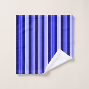 Blau-weiße Fünf-Streifen-Muster Waschlappen