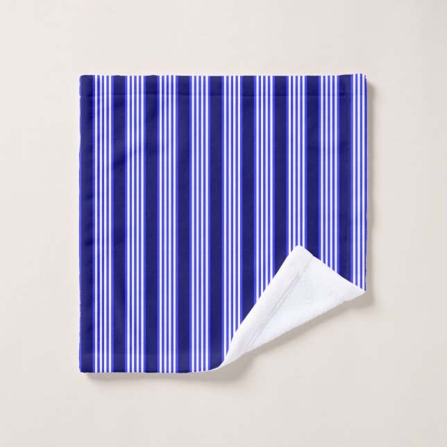 Blau-weiße Fünf-Streifen-Muster Waschlappen (Waschlappen)