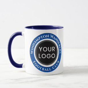 Blau-weiße Fußball-Team-Tasse Tasse