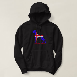 Blau-weiße Great Dane Hoodie