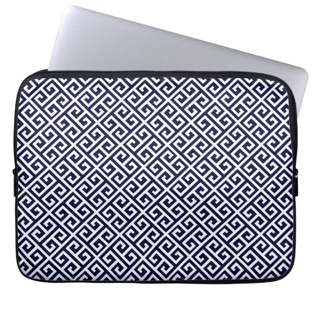 Blau-weiße griechisch-griechisch-wichtige Notebook Laptopschutzhülle (Vorderseite)